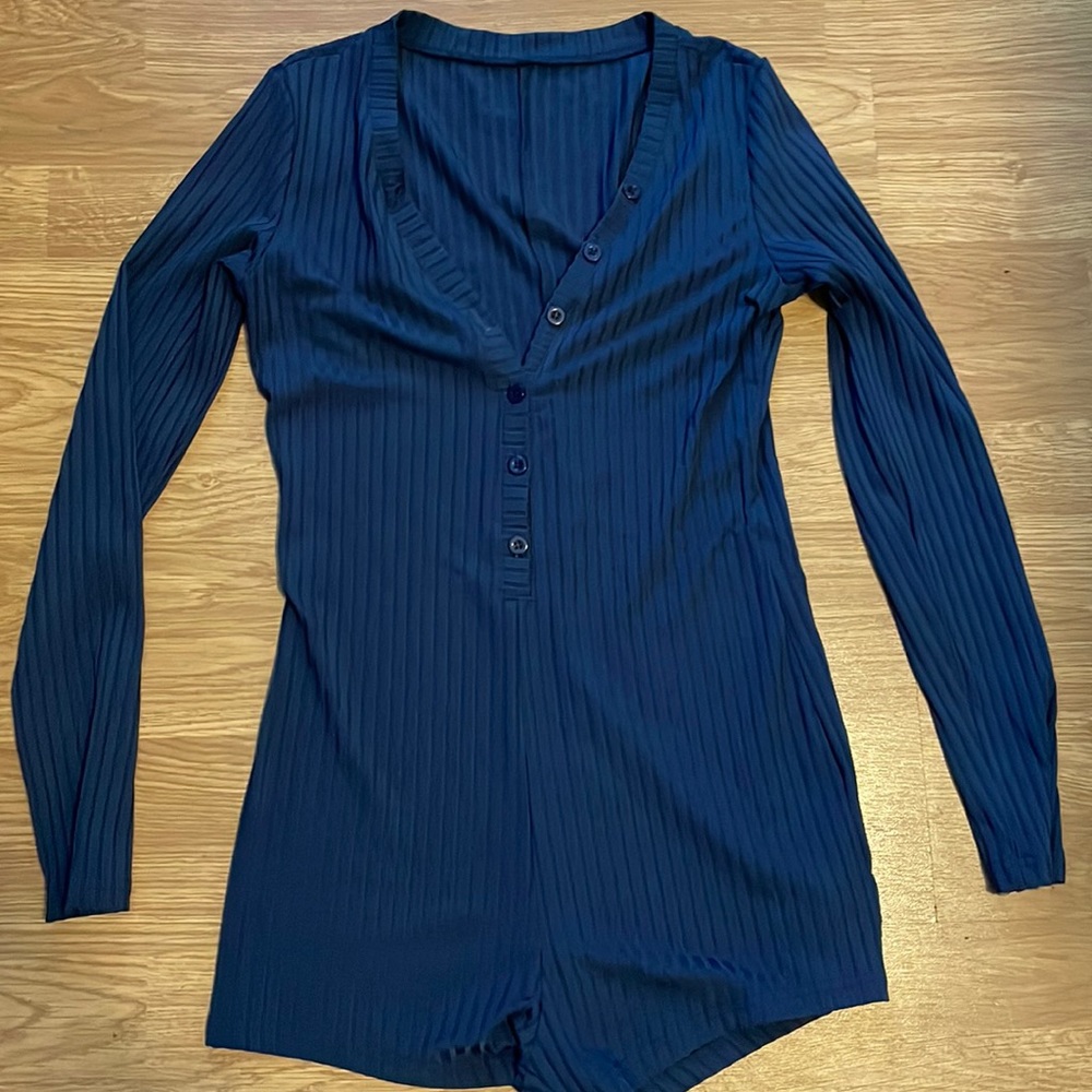 Shein Sleep Romper Size Small Dark Blue
